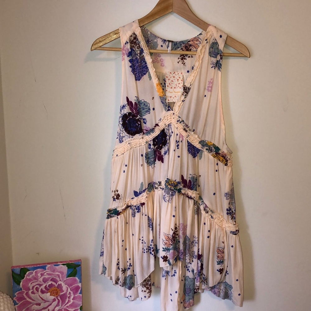 Free People Pink/Cream Top Size XS